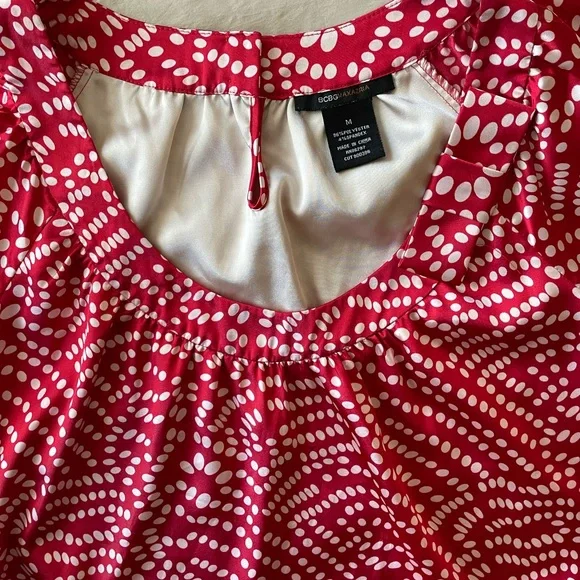 BCBGMaxAzaria Red W/white Polka Dot Dress - Picture 3 of 6